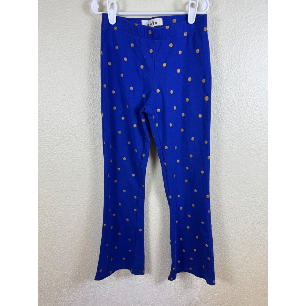 Mini Boden Polka Dot Leggings Kids 8T 9T XS‎ S Blue Gold Stretch Indie